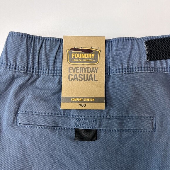 The Foundry Supply Men's Shorts LT Flat Front‎ Buckle Zip Up Vintage Indigo - Picture 4 of 11